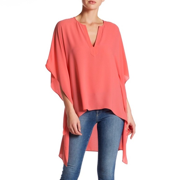 BCBGMaxAzria Tops - NEW BCBGMaxAzria Neda Pink Coral High-Low Hem Top